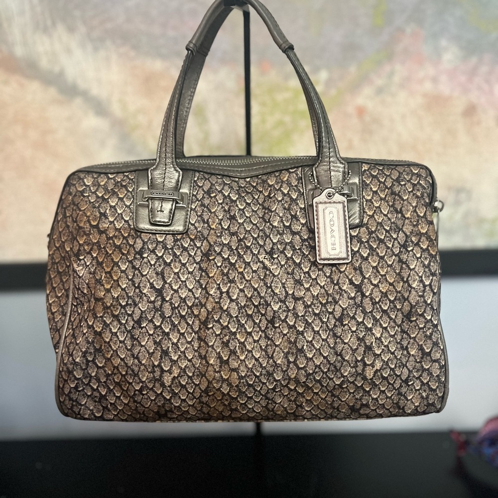 Coach Snakeskin Design Metallic Brown Bag